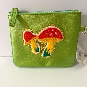 NWT Little Mushroom Embroidered Patch Change Purse/Wallet